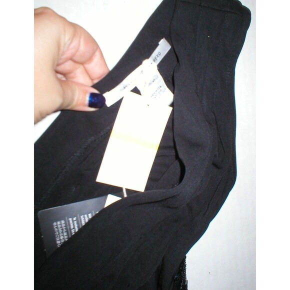 New Womens 2 NWT Designer Dress USA Diane Von Furstenberg Black Gown Long Beads - Picture 4 of 10